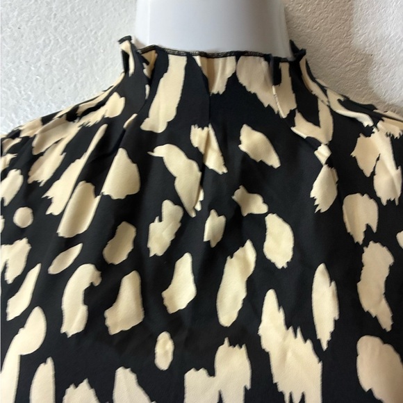 🆕Yozy Long Sleeve Stand Collar Mock Neck Flounce Sleeve Ruched Ruffle Dress L🆕 - Picture 9 of 16